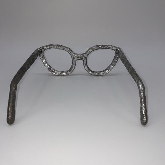 Eye Glasses Big Oversized Hammered Metal Sculpture Funky Home Accent Decor - Picture 3 of 8